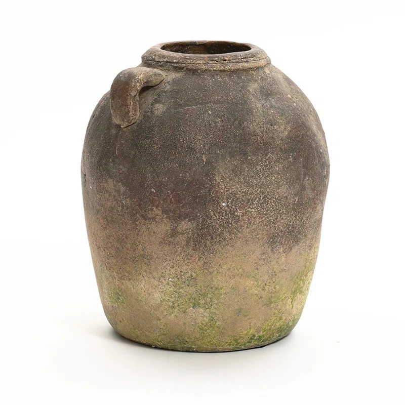Rustic Ginger Root Brown Terracotta 11-Inch Tall Indoor and Outdoor Jug Vase | Wayfair North America