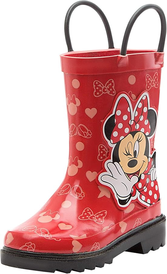 Disney Minnie Mouse and Mickey Mouse Rubber Rainboots - Waterproof - Easy-on - Toddler and Little... | Amazon (US)
