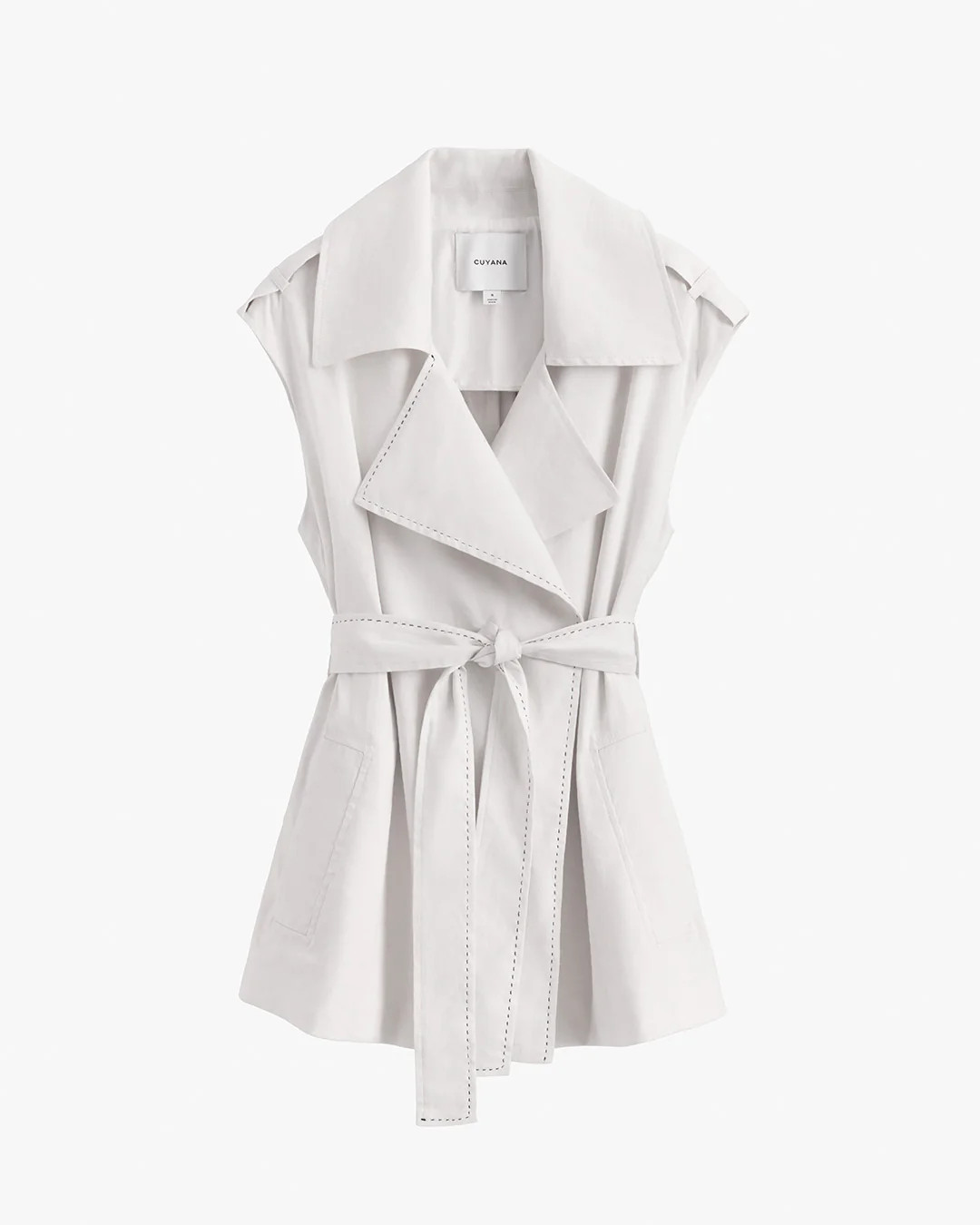 Women's Linen Vest Jacket in Ecru | Size: XS | Linen Lyocell Stretch by Cuyana | Cuyana