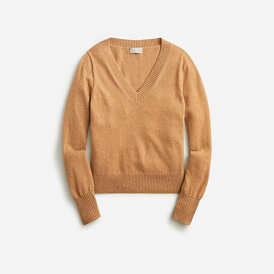 Cashmere cropped V-neck sweater | J. Crew US
