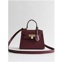 New Look Burgundy Leather-look Top Handle Crossbody Bag, Red, Women | Very (UK)
