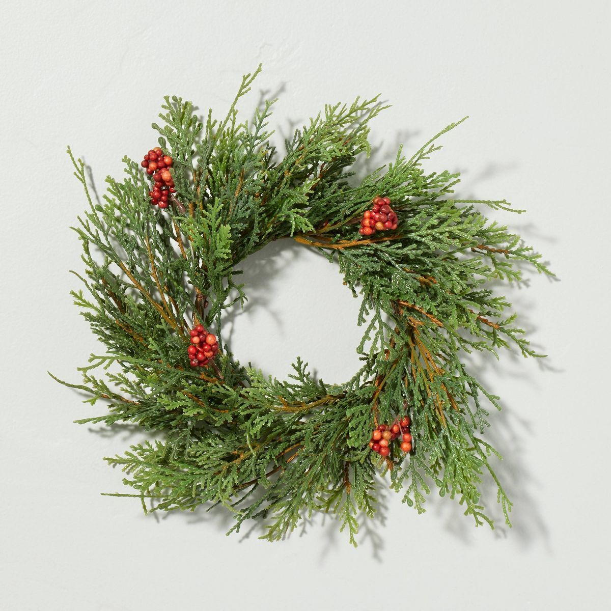 12.5" Faux Cedar & Winterberry Christmas Wreath - Hearth & Hand™ with Magnolia | Target