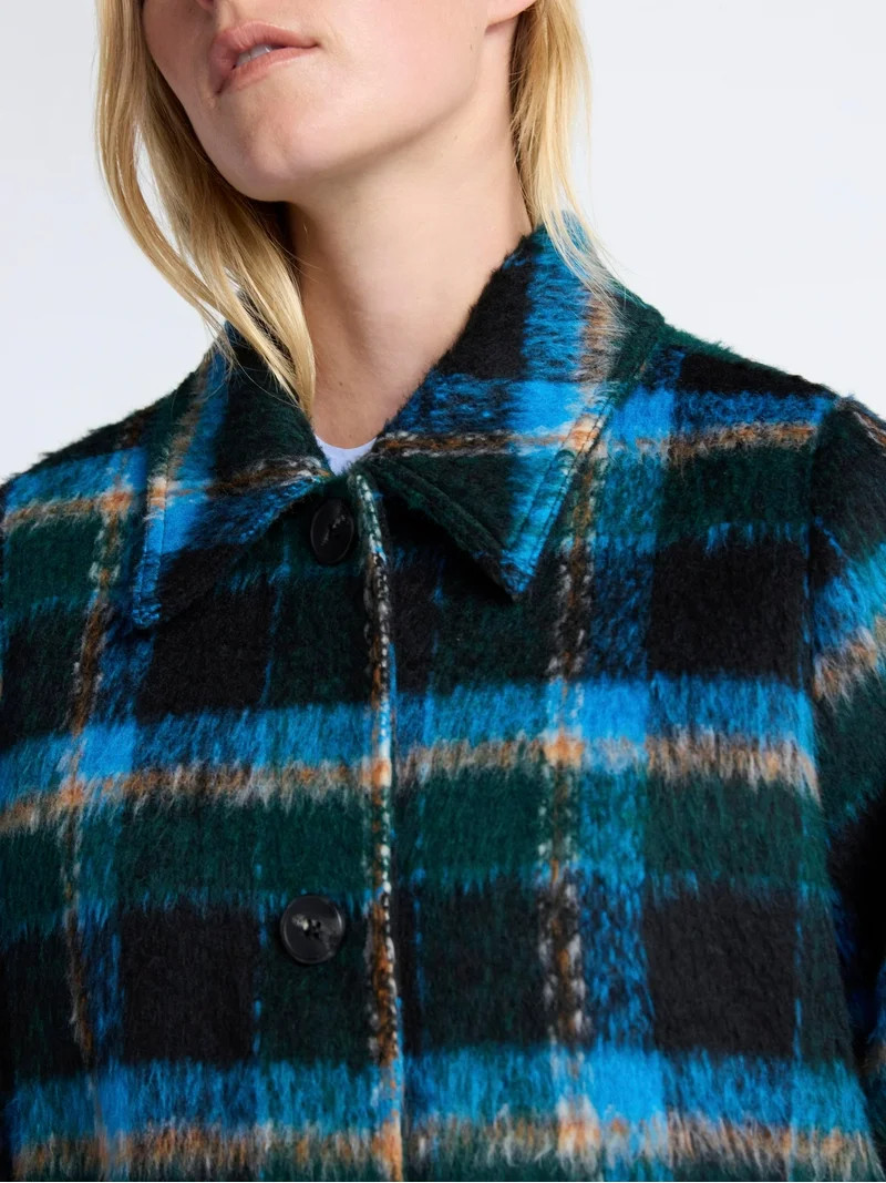 Free Assembly Women's and Women's Plus Long Wool Blend Coat, Sizes XS-4X | Walmart (US)