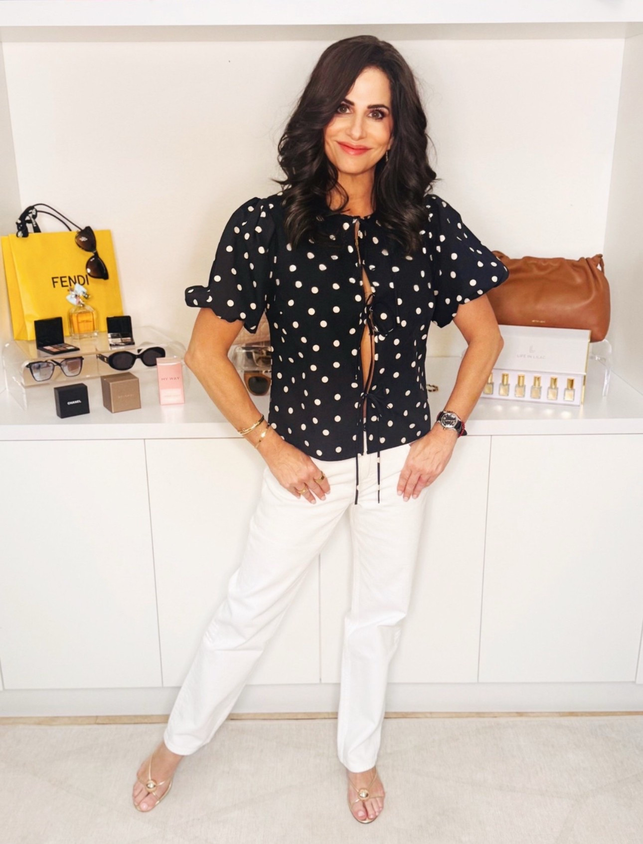 Polka dot love - such a versatile cute top for this season and the next. I tried it by wearing a black  & nude bra and they were not noticeable. Wearing a sm 
Jeans are a 25s. 

#LTKSaleAlert #LTKStyleTip #LTKOver40