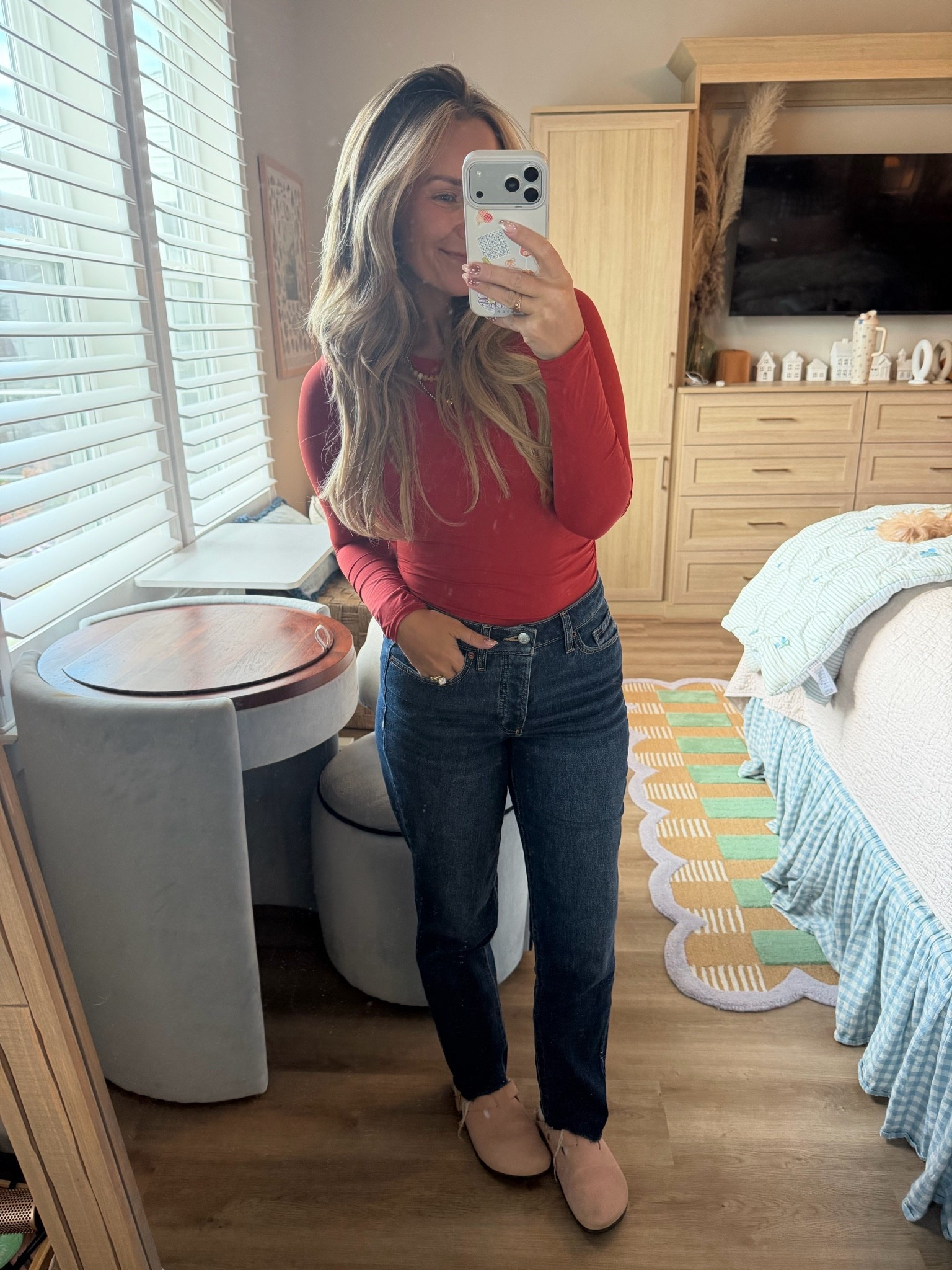 Easy fall outfit that works on repeat 🍂

👖 Old Navy jeans — currently 30% off! True to size, I'm in a 6 Short (perfect length at 5'2")
👕 Amazon long sleeve — under $26, wearing a medium

Tap to shop ✨ #ltkfindsunder50 #ltkfallstyle #ltksalealert