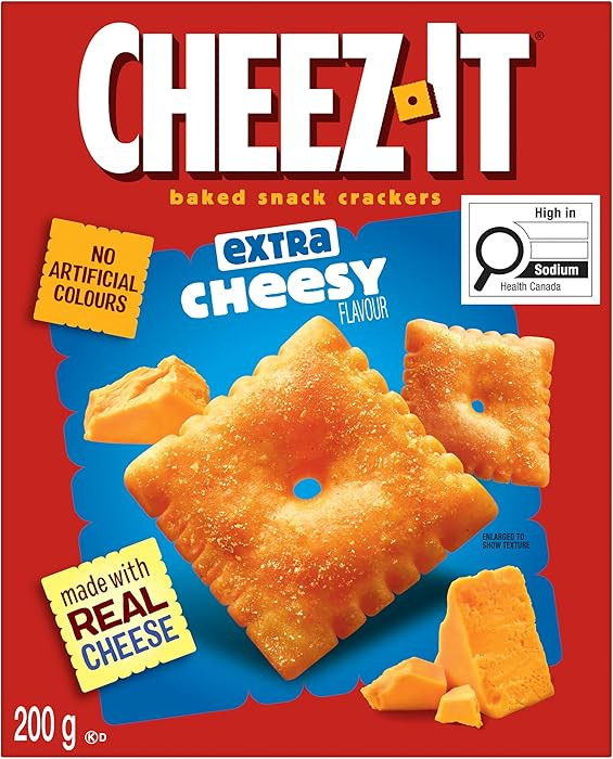 Cheez-It Baked Snack Crackers with Real Cheese, Extra Cheesy | Amazon (CA)
