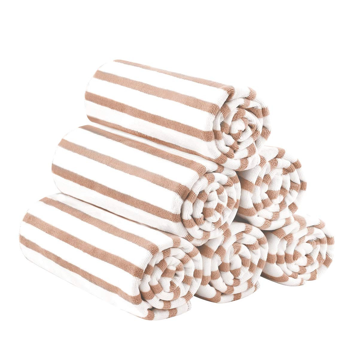 JML Microfiber Beach Towels, Large Bath Towel Set 6 Pack, 27" x 55" - Cabana Stripe - Quick Dry N... | Amazon (US)