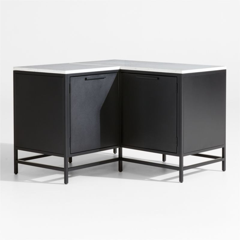 Alfresco Black Corner Outdoor Kitchen Cabinet Set + Reviews | Crate & Barrel | Crate & Barrel