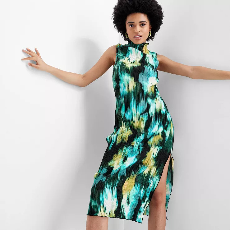 Women's Sleeveless Watercolor Plisse Midi Dress - Future Collective™ with Gabriella Karefa-John... | Target