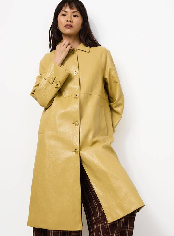 Buy Ochre Textured PU Car Coat XL | Coats | Tu | Tu Clothing