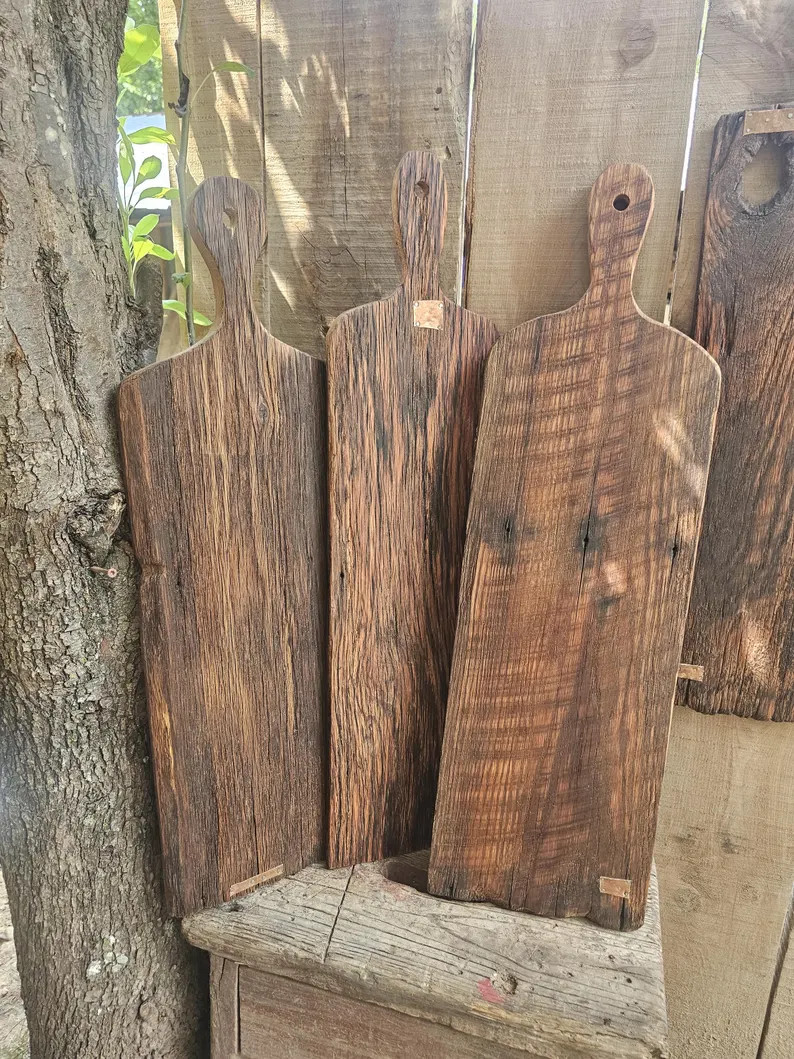 Extra long (2.5+ feet long)! Primitive & rustic OAK- hand-made cutting/charcuterie boards- servin... | Etsy (Global)