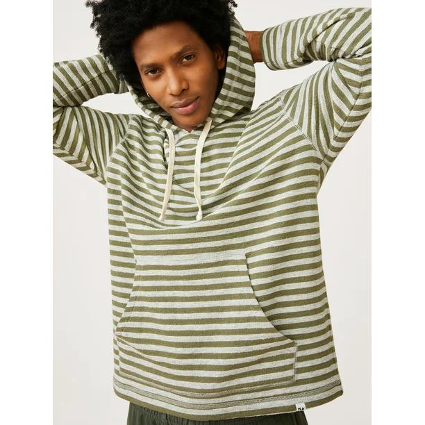 Free Assembly Men's Long Sleeve Stripe Hoodie | Walmart (US)