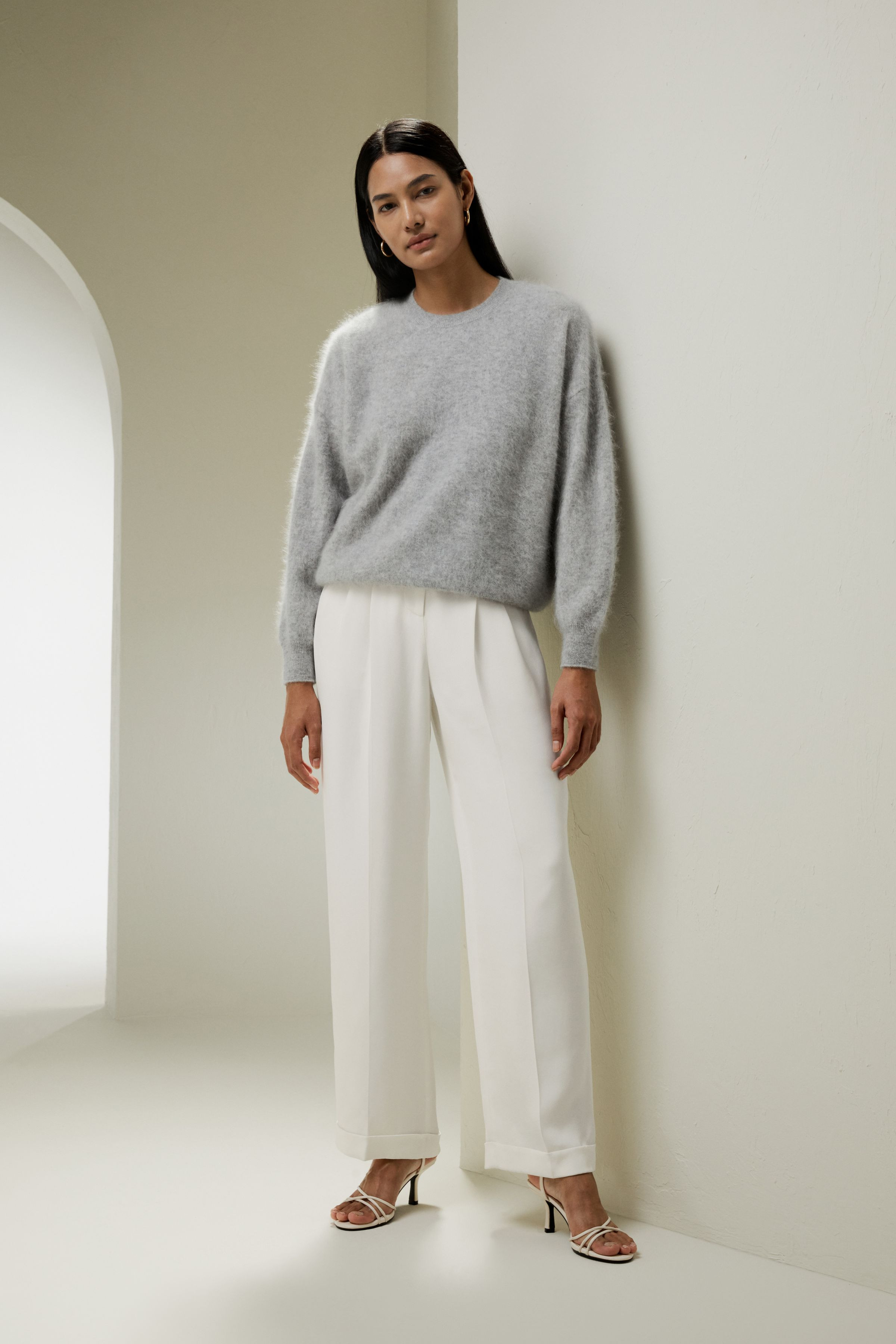 Brushed Cashmere Pullover Sweater | LILYSILK