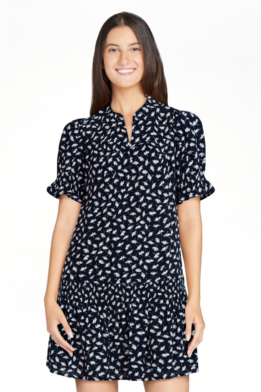 Time and Tru Women's Cotton Double Cloth Mini Dress with Drop Waist, Sizes XS-XXXL | Walmart (US)