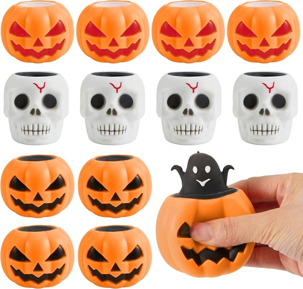 JOYIN 12 PCS Halloween Squishy Toys, Pumpkin Skeleton Squishy Toys for Halloween Party Favor Good... | Amazon (US)