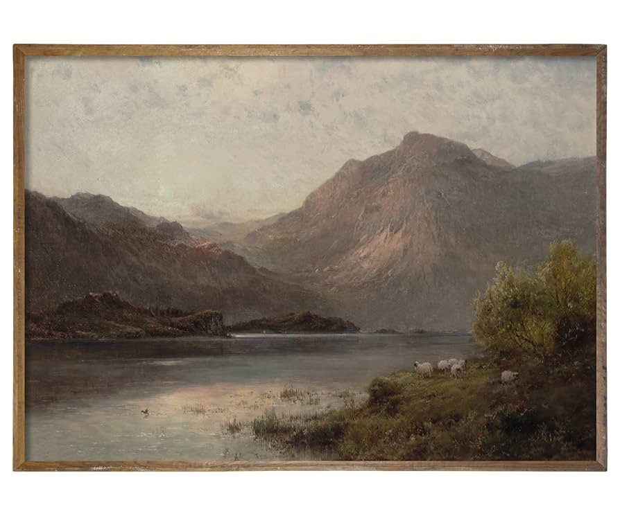 Rustic Farmhouse Wall Art Decor - 24x36 Large Unframed Rolled Canvas - Boho Landscape Picture - F... | Amazon (US)