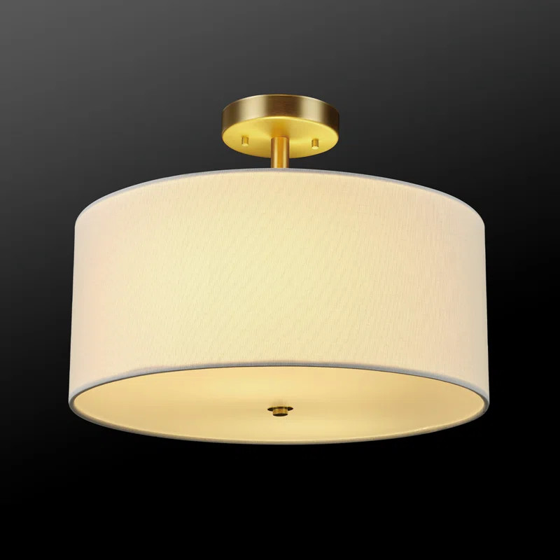 Raquan 2 - Light 15.7'' Shaded Drum Flush Mount | Wayfair North America