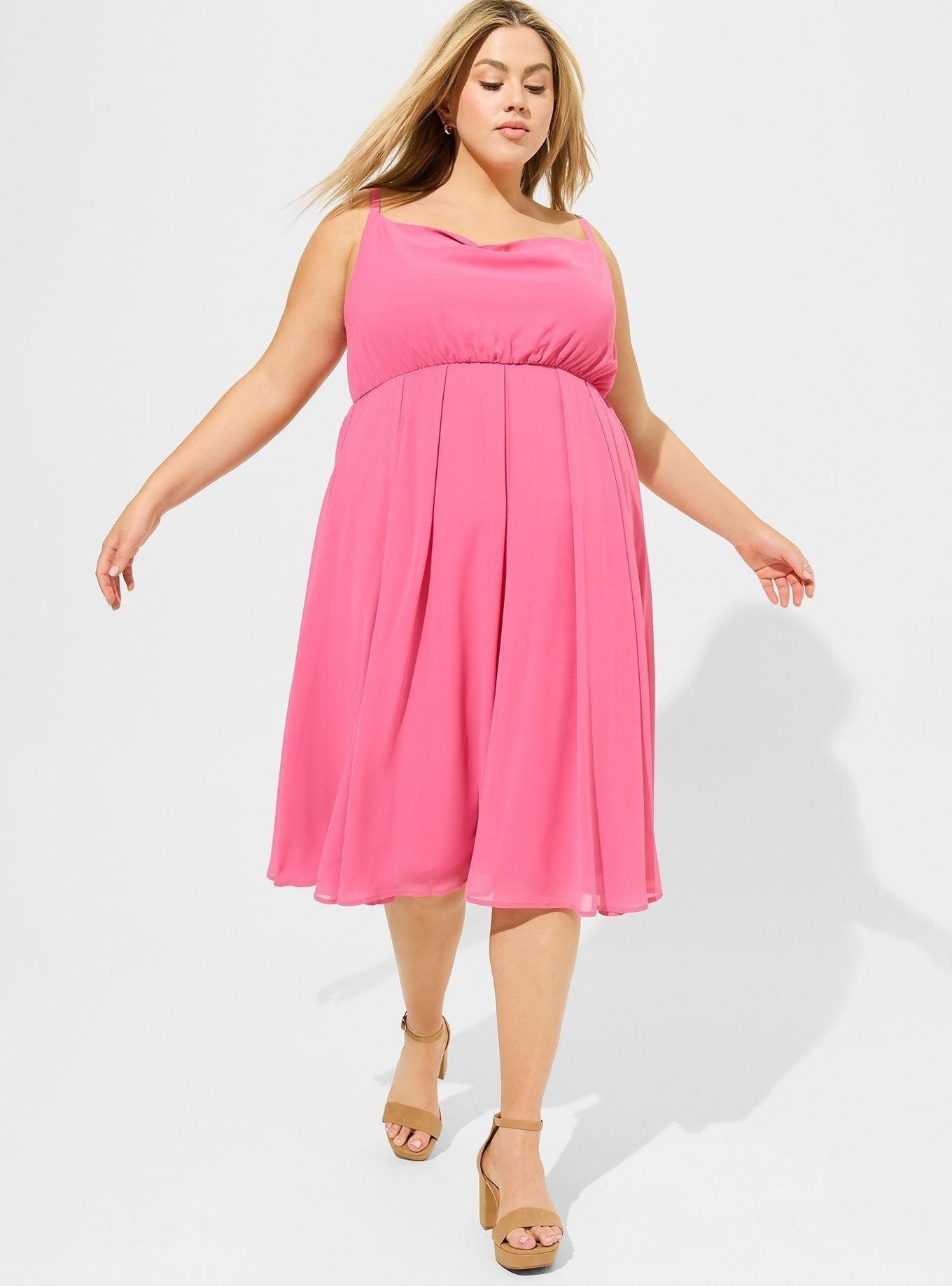 Maxi Chiffon Cowl Neck Pleated Dress | Torrid (US & Canada)