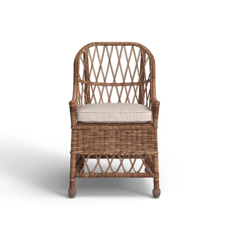 Thisbe Cross Back Arm Chair in Brown | Wayfair North America