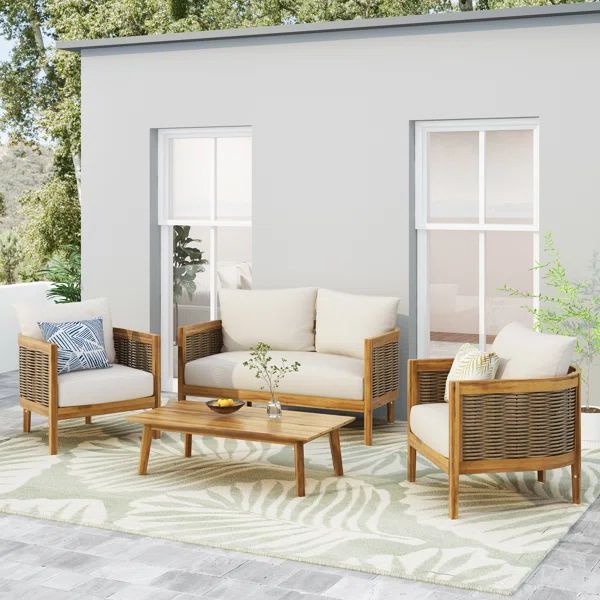 Boling 4 - Person Outdoor Seating Group with Cushions | Wayfair North America