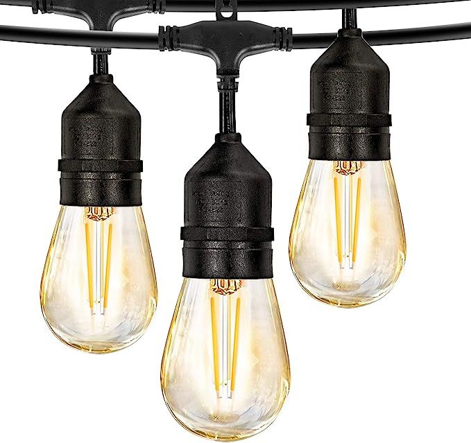 LED Outdoor String Lights, 48FT with 2W Dimmable Edison Vintage Plastic Bulbs and Commercial Grea... | Amazon (US)