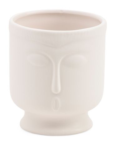 Ceramic 6in Face Vase With Base | TJ Maxx