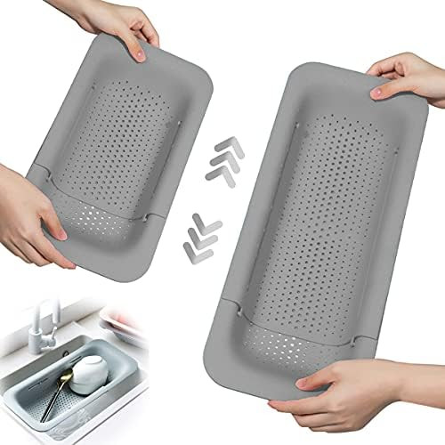 Over the Sink Colanders, Kitchen Sink Fruit Strainer Basket, Extendable Sink Colander for Wash Dr... | Amazon (US)