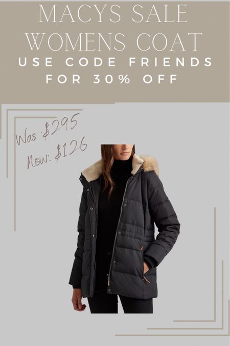 Macys sale up to 30% off use CODE ‘friend’. Women’s jacket on sale at Macys. Puffer jacket, women’s jacket 

#LTKHoliday #LTKsalealert #LTKGiftGuide