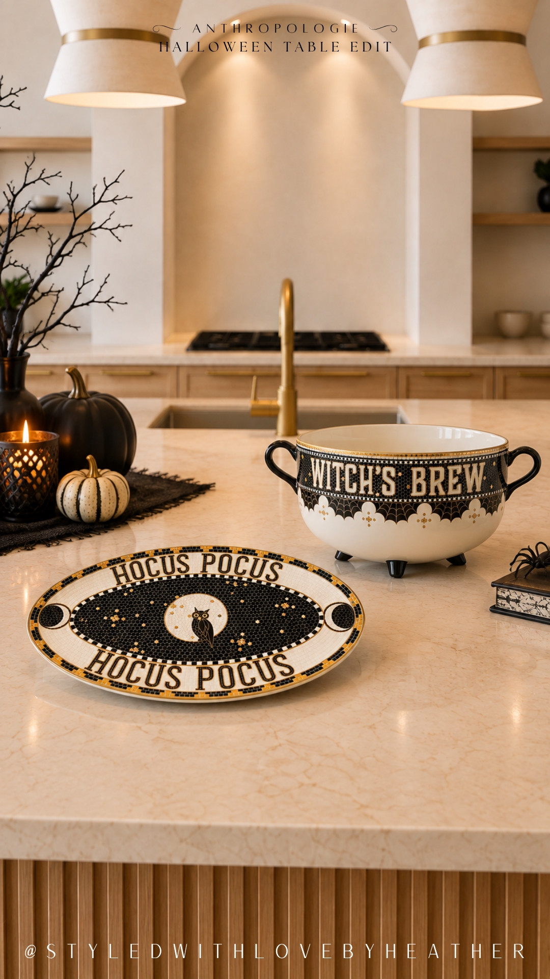 Halloween hosting, but make the serveware the conversation starter. 🦉🖤 I love how this Hocus Pocus platter and Witch’s Brew bowl bring that playful spooky moment while the black, cream, and gold palette keeps everything looking polished. Shop these Anthropologie Halloween hosting finds now. 

 #LTKdayinmylife #LTKSeasonal #LTKHome