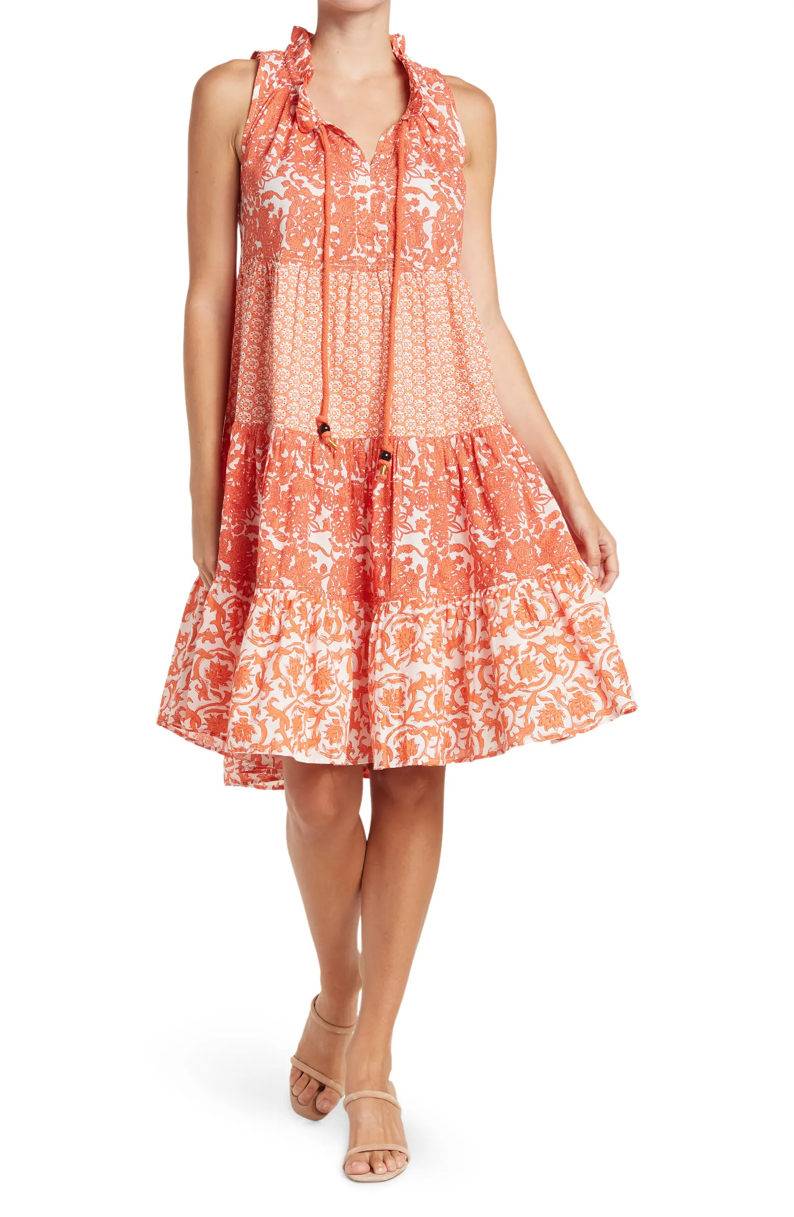 CHELSEA AND THEODORE Printed Tiered Mini Dress | Nordstromrack | Nordstrom Rack