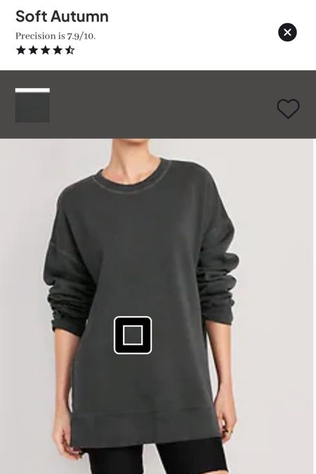 TCI app - warm gray sweatshirt for Soft Autumns. In person, the gray is not quite so warm. But still a decent option for a softer alternative to black. And the clearance price is 🤩

I own this sweatshirt in a few colors, including this one now!

#LTKsalealert