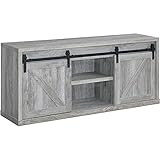 Coaster Home Furnishings 59-inch 3-Shelf Sliding Doors Grey Driftwood TV Console | Amazon (US)