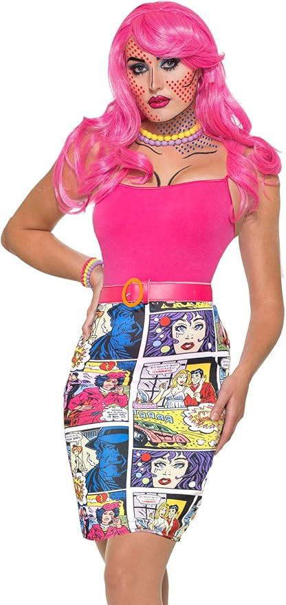 Forum Novelties Pop Art Comic Book Pencil Skirt Adult Costume | Amazon (US)