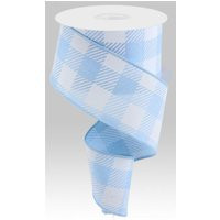 Spring Wired Ribbon, 2.5""x10Yd Large Striped Check On Royal, Easter Ribbon | Etsy (US)