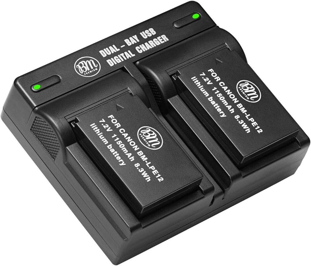 BM Premium 2-Pack of LP-E12 Batteries and USB Dual Battery Charger for Canon EOS-M, EOS M2, EOS M... | Amazon (US)
