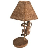Mario Lopez Torres Table Wicker Monkey Lamp With Shade - Free Shipping | Etsy (US)