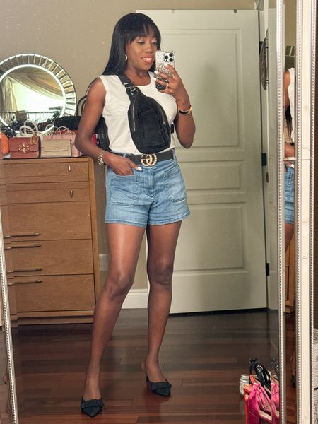 Outfit of the day. 
My shorts are true to size. Wearing a size 26. My top, wearing a size 26. 

Casual Outfit, Spring Outfit, 

#Ootd #SpringOutfit #SummerOutfit 



#LTKstyletip #LTKover40 #LTKSeasonal