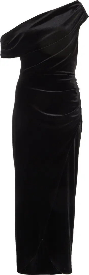 QUIZ Velvet Asymmetric Maxi Dress | Nordstrom | Nordstrom