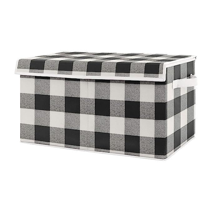 Sweet Jojo Designs Black and White Buffalo Plaid Check Boy or Girl Small Fabric Toy Bin Storage B... | Amazon (US)