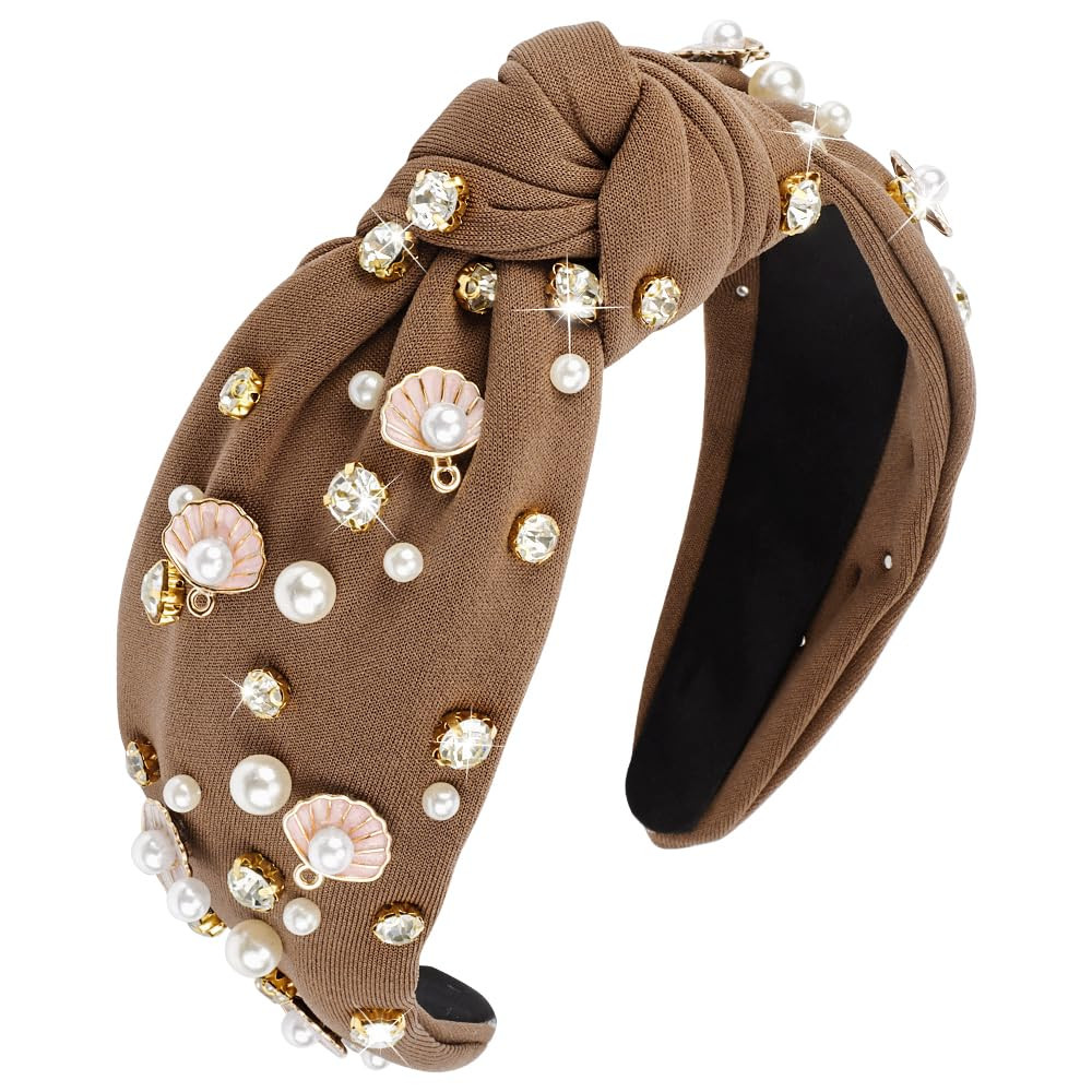 AOPRIE Pearl Headbands for Women Top Knotted Headbands for Girls Hair Bands for Women's Hair Soli... | Amazon (US)