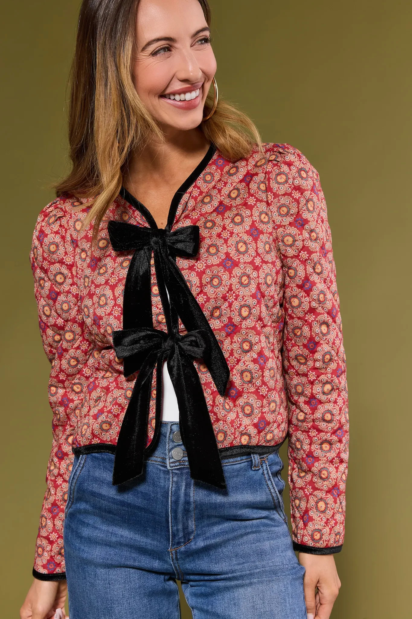 Ember Printed Bow Jacket | Avara