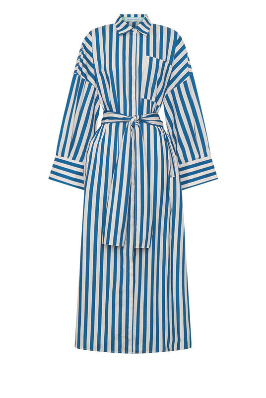 Tie Waist Maxi Dress in Blue | Bohemian Traders