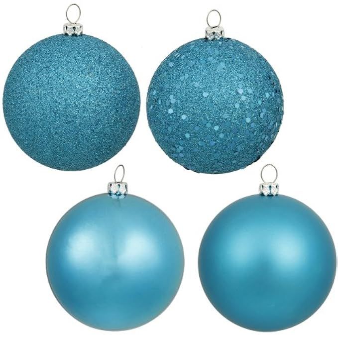 Vickerman 3" Turquoise 4 Finish Ball Ornament 16 per Box | Amazon (US)