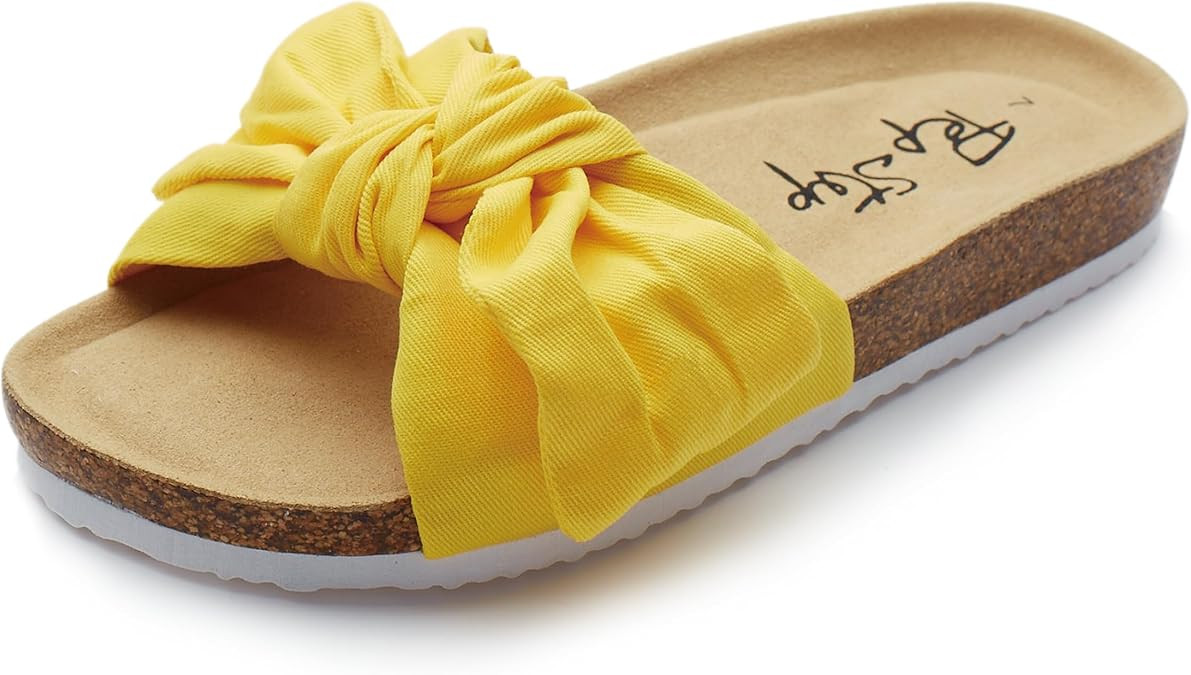 PepStep Slide Sandals for Women or Ladies Dressy Summer Casual, Cute Bow Tie Knot On Top Strap, C... | Amazon (US)