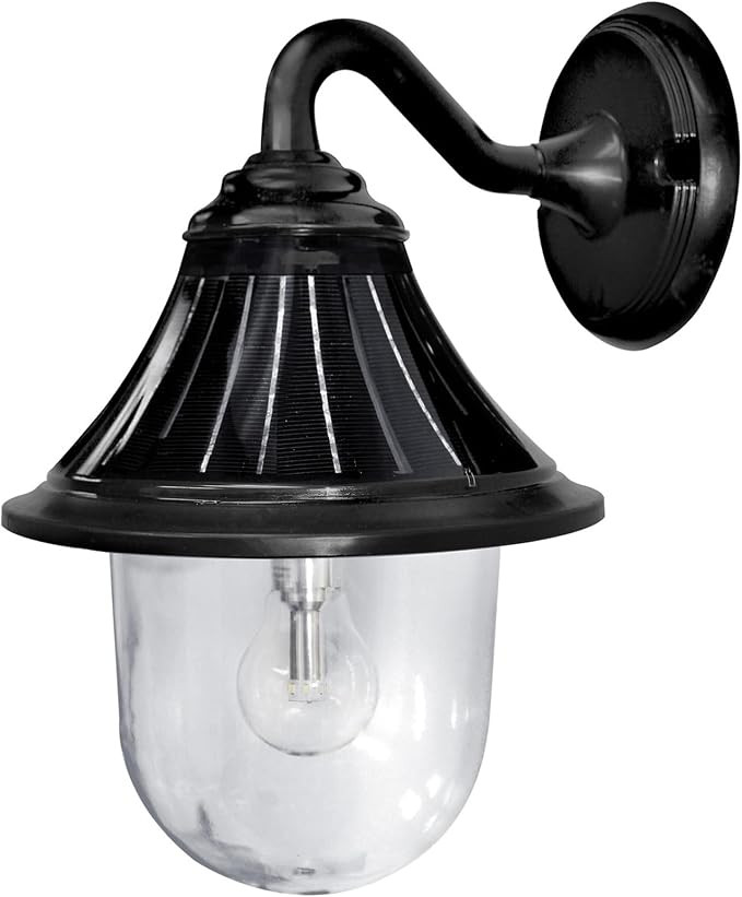 Gama Sonic Orion Outdoor Solar Wall Light, 150 Lumens LED Warm White Light 2700K, Durable Black R... | Amazon (US)