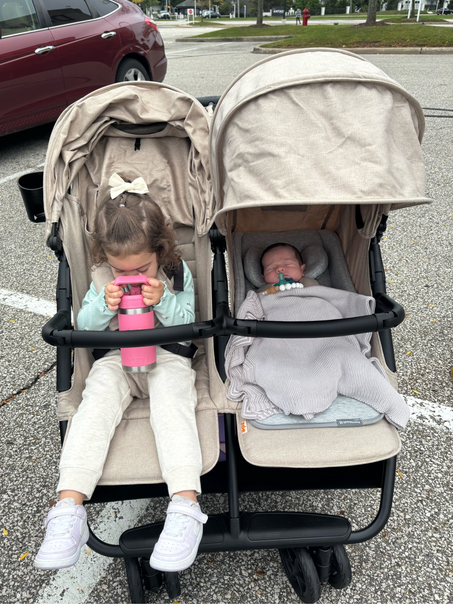 Double stroller hack!!! This is the ZOE twin but we added the UPPAbaby infant insert and it fits great for newborns. Linked here! 

#LTKBaby #LTKFamily #LTKKids