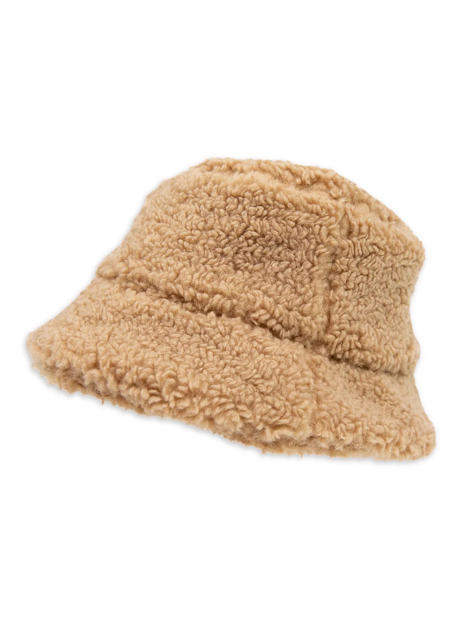 Time and Tru Teddy Sherpa Bucket Hat Neutral Color One Size | Walmart (US)