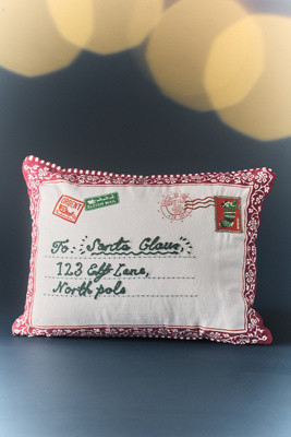 Letters To Santa Cotton Embroidered Pillow | Anthropologie (US)