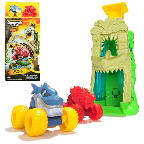 Monster Jam Mini Jams, Megalodon Jungle Blaster Launcher Playset, 2 Exclusive Die-Cast Monster Trucks & Accessory, Kids Toys for Boy and Girls Ages 3 and up | Amazon (US)