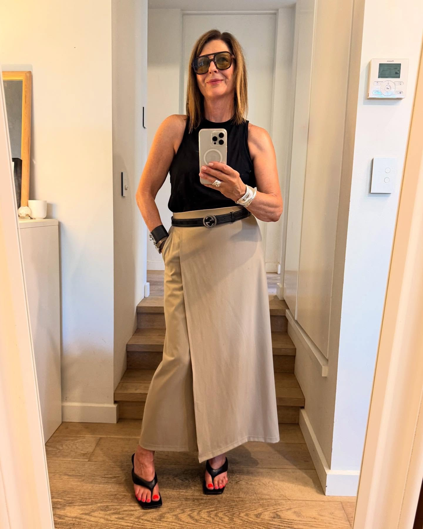 Gotta love a wrap skirt!
A wrap midi skirt .
A wrap midi skirt in beige.
With an elastic waist …
Hellooo what more do you want ?
( apart from world peace !) 

This little number :  It’s @lululemonausnz. 
It’s like the sister skirt to daydrift pants .
Which we all loved right?!

What’s to love :
* The pockets : if god was a woman there’d be pockets in everything! 
* The cut ; it’s slightly Aline so it’s not straight up and down. 
* The wrap: makes it more casual. It sits neatly across so when you walk you don’t flash anything. They call it a ‘faux wrap’ as it’s stitched in place. 
* The length: it’s very long , chic length. 
* The colour: it’s FiFi approved . The beige will work with a black tank or a white tee swipe 👉👉👉
* The details: it has a little drawstring waist if you need to cinch it in. And it’s machine washable. Thank you 🙏 

My other picks this month @lululemonausnz
The crew neck white tee : tuck it in & roll up the sleeves for a bit of joosh.
The sweatshirt : it’s really just a long sleeve tee for autumn . How good is that ? I’m wearing it with brown barrel jeans but also with the brown satin leggings. In winter I’ll just toss a big brown coat over the top and pull on white loafers.

I’m wearing size large in the skirt & could easily fit into a medium. In the white tee I’m wearing a size 12 and the sweat shirt a size 10.

Now you can steal my style : shopwithfifi #lululemon #partner 

#LTKaustralia #LTKstyletip #LTKover50style